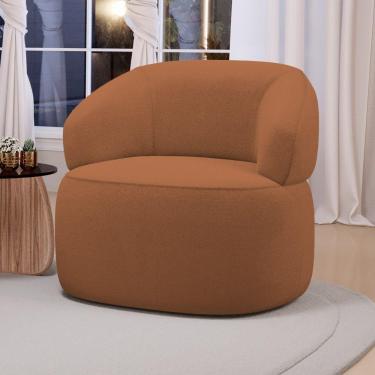 Imagem de Kit 02 Poltronas Orgânicas Giratória Living Glee Bouclê Terracota - Abmaza