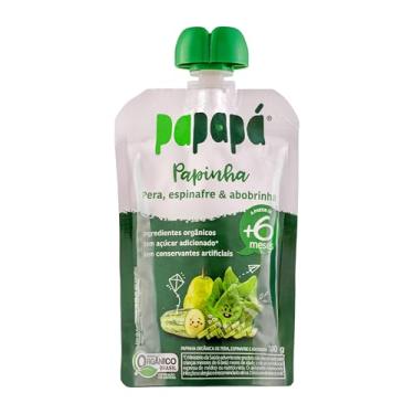 Imagem de Papapá, Papinha Orgânica de Frutas, Sabor Pêra, Espinafre e Abobrinha, 100g, Sem Açúcar Adicionado, Ingredientes Naturais