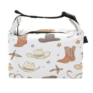 Imagem de STAYTOP Linda lancheira de botas de cowboy com fivela de alça, lancheira isolada para meninos e meninas, lancheira térmica para trabalho escolar