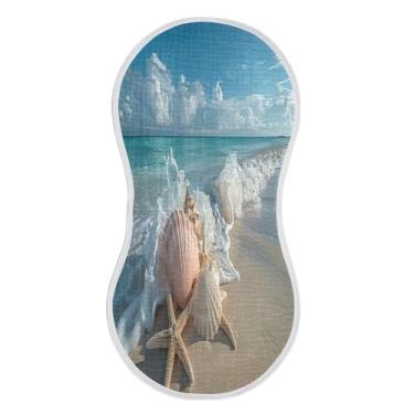 Imagem de xigua Lindo conjunto de 4 panos de musselina de praia para arroto, panos super macios e absorventes, roupas de arroto de algodão, presente de chá para recém-nascidos, bebês meninas e meninos