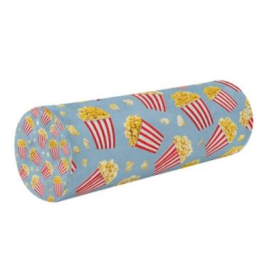 Imagem de CEBUGI Baldes de pipoca, almofada redonda de espuma viscoelástica para alívio da dor no pescoço, almofada cervical cilíndrica para pescoço, costas, pernas e cabeça