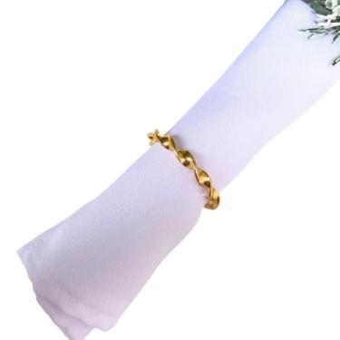Imagem de 06 ou 12 Argola de Guardanapo para Mesa de Natal Decoração Natal(Dourado,12)