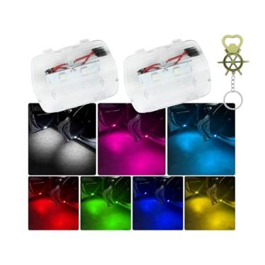 Imagem de HIBEYO 2 peças de luzes LED de boas-vindas de 7 cores para Honda (SPIRIOR/INSPIRE/Odyssey/CR-Z/Elysion/Accord), modelos Plug-and-Play 2004-2023 + chaveiro abridor de garrafa grátis