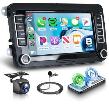 Imagem de Orderich 8 núcleos 6G + 128G Android Car Stereo para VW Golf MK5 MK6 Passat Jetta Tiguan T5 EOS Polo com CarPlay sem fio Android Auto, tela sensível ao toque de 17.8 cm, rádio de carro, GPS, Wi-Fi