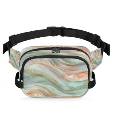 Imagem de Pochete de mármore azul escuro para mulheres e homens com alça ajustável, bolsa transversal, bolsa de peito, bolsa tiracolo, Cor 9