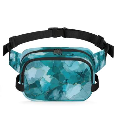 Imagem de Pochete abstrata de mármore dourado para mulheres e homens com alça ajustável bolsa transversal bolsa de peito bolsa tiracolo bolsa tiracolo, Cor 19