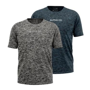 Imagem de Kit 2 Camisetas Dry Alpha Co Masculina - Cinza+azul - Xxg UseAlpha