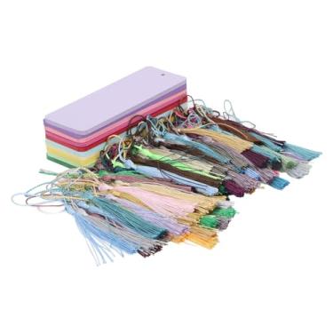 Imagem de aqxreight 100 Conjuntos de Marcadores de Cores Em Branco Cardstock Marcadores de Papel Em Branco Inovadores Multiuso Com Borlas Coloridas para Projetos DIY Etiquetas de Presente Fazem Sua Própria