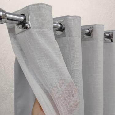 Imagem de Cortina Voil Gaze De Linho 4,00x2,50 Forro Blackout Alto Padrão - LM D