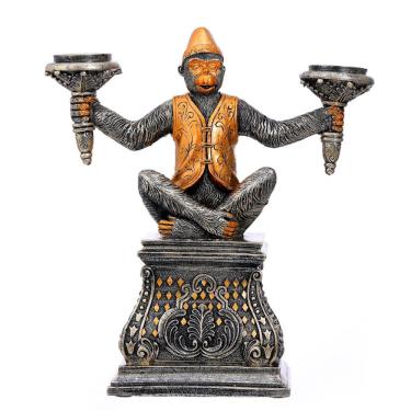 Imagem de Estatueta de candelabro Estátua de escultura de vela de macaco