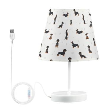Imagem de Joisal Abajur de mesa moderno Dachshund Bone com abajur moderno para mesa de cabeceira, luzes para sala de estar, decoração de mesa