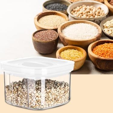 Imagem de Recipiente de armazenamento de alimentos transparente selado para armazenamento de alimentos, trava hermética, à prova de vazamento, à prova de poeira, arroz, cereal, leite, pó, lanche, caixa de