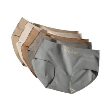 Imagem de Calcinhas De Algodão plus Size Femininas 5 Peças/Conjunto Cintura Médi