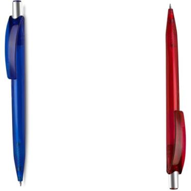 Imagem de Caneta Esferográfica Executiva, Metal Preto Fosco, Retrátil, Escrita Azul, Grip Metálico, Corpo Cilíndrico, 0.7mm, para Escrita Geral, 14cm design (Azul e Vermelho)