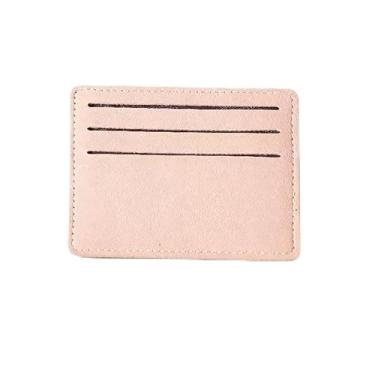 Imagem de Carteiras com porta-cartão de crédito, carteira minimalista fina com bolso frontal com 6 compartimentos para cartões para mulheres e homens, rosa, Portátil