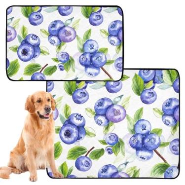 Imagem de TSENQUE Almofada para animais de estimação Blueberry Juicy Blue Fruit Cat Pet Reutilizável, lavável para cães, tapete impermeável, antiderrapante, absorvente para filhotes, almofadas de penico