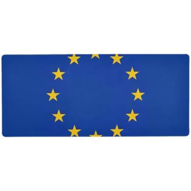 Imagem de Mouse pad para jogos com bandeira da Europa, controle de precisão, mouse pads longos para mesa, 80 x 30 cm, mouse pad gamer