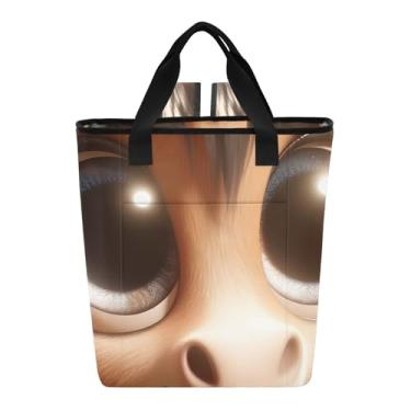 Imagem de Joitme Bolsa térmica portátil com desenho animado de burro, à prova d'água, 36 latas, sacola de compras para mantimentos