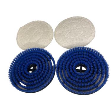 Imagem de AGradify Escova para esfregão a vapor Shark S7000 S7001 S7020 S7005 S8021 S8001 cabeça de escova de substituição e almofada de polimento abrasivo (2 azuis + 2 brancas)