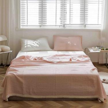 Imagem de Cobertor feminino masculino para cama adulto longo casal solteiro para sofá inverno tecido de algodão quente inverno macio confortável (rosa A, 150 x 200 cm)