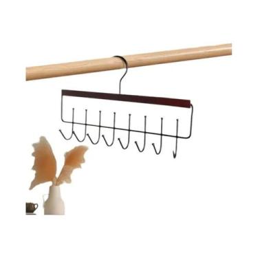 Imagem de Organizador De Chapéus De Madeira Versátil Com Ganchos Para Bonés, Cin