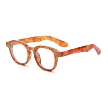 Imagem de Óculos de Sol UV400 - Armação Redonda com Rebites Preta, Azul e Transparente para Homens e Mulheres, Ideal para Esportes ao Ar Livre, Corrida e Ciclismo, com Lentes Amarelas, Âmbar e Transparentes.