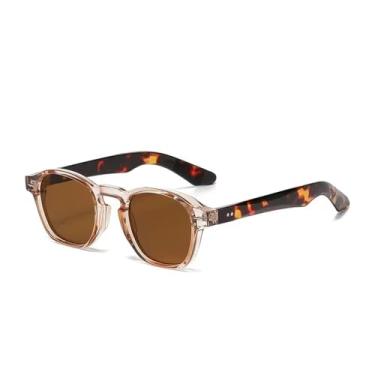 Imagem de Óculos de Sol UV400 - Rebites Estampa Leopardo Transparente Estilo Punk para Homens e Mulheres Esportes ao Ar Livre Corrida Ciclismo Champanhe Chá