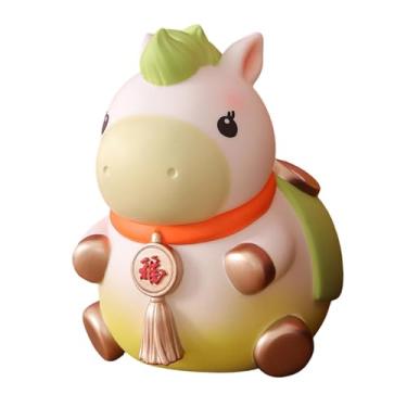 Imagem de Baoblaze Cofrinho em forma de cavalo, peça colecionável e fofa para decorar mesa, armário de entrada, escrivaninha, lareira ou escritório, Verde Grande