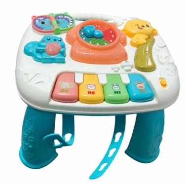 Imagem de Mesa de Atividades Musical Infantil com Suporte, Colorida, Plástico, 27x25x23cm, Com Sons e Luzes, 18+ Meses, 3 Pilhas AA, Mesa Atividades Musical Infantil Educativa Interativa Mesa Didatica Bebe Sons Animais 18 Meses