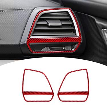 Imagem de Bilisin Adesivo de fibra de carbono compatível com Subaru Center Console Ar Condicionado Saída Moldura Painel Capa Acabamento Interior Acessórios para Subaru Forester 2019 2020 2021 2022 (2 peças