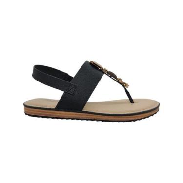 Imagem de Sandália Feminina De Dedo Rasteira Com Pedrarias Modare Ultra Conforto