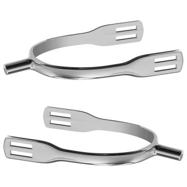 Imagem de EQUSPUR Esporas de ponta plana, 1 par de esporas de bota de cavalo para equitação adulto, 25 mm