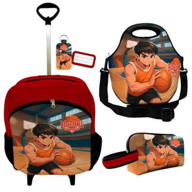 Imagem de Kit Escolar Infantil Mochila de Rodinha Lancheira Térmica Necessaire P