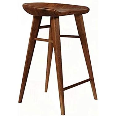 Imagem de Banco De Bar Modern Simplicity Banco Alto De Madeira Maciça Design Ergonômico Cozinha Banco De Café Da Manhã Balcão De Bar Peso 150kg Altura 55/65/75cm Conjunto De Cadeiras De Bancos De Bar,Noz,55