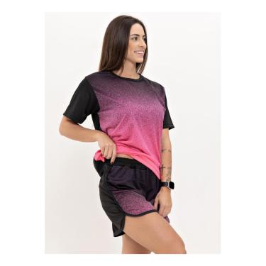 Imagem de Camiseta Feminina Manga Curta Fitness Estampada Academia Dry-Feminino