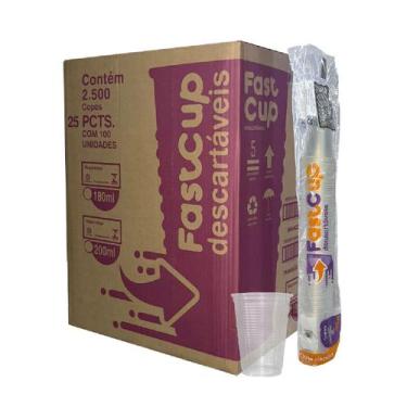 Imagem de Copo Descartável 180ml Transparente Caixa 2500 Plástico Água Fast Cup 