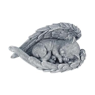 Imagem de Stgfyxgs Estátua de Jardim em Forma de Gato, Memorial em Pedra, Presente de Condolências, Lembrança, Escultura de Animal em Resina às Intempéries