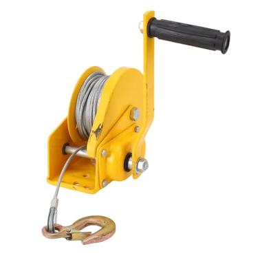 Imagem de WALFRONT Guincho Manual de 1200 Libras Com Manivela Manual para Serviço Pesado, Guincho de Reboque de Barco Com Trava Automática de 2 Vias Com Cabo de Aço para Elevação, Oficina de Reboque,