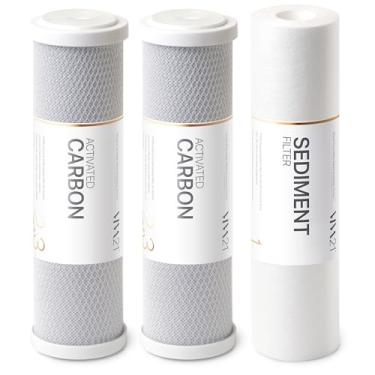 Imagem de VIVA21 Cartuchos de substituição de filtro de água premium, conjunto de pré-filtro de 1-3 estágios para sistema de osmose reversa embaixo da pia, projetado para desempenho puro, garantia de 12 meses
