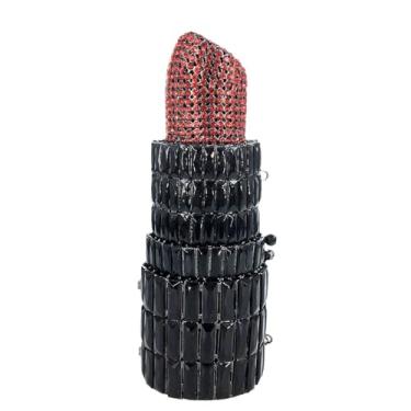 Imagem de Usuisy Bolsa clutch de cristal batom feminina novidade para noite festa nupcial jantar strass bolsa clutch bolsa de formatura, mini, Preto, vermelho, Mini