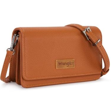 Imagem de Wrangler Carteira transversal pequena bolsas femininas modernas RFID com alças ajustáveis, A - conhaque marrom escuro