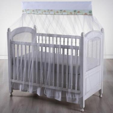 Imagem de Mosquiteiro para Berço Americano com Bando em Tule, Rede de Proteção para Bebê (SAFARI VERDE)