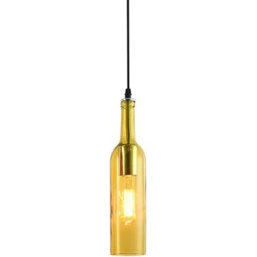 Imagem de Luminária pendente em formato de garrafa de vinho | Luminária de teto suspensa estilo industrial vintage | Luminária suspensa para bar em loft | Lustre retrô de decoração para interiores, id