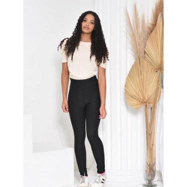 Imagem de calça canelado 3D infantil e juvenil - NoBrand, Preto, 14