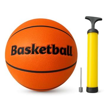 Imagem de Bola de Basquete Oficial Tamanho 7 com Bomba de Ar e Agulha – Alta Durabilidade e Aderência, Ideal para Treinos e Jogos em Quadra, Escola, Clube e Lazer.