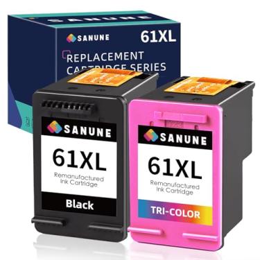 Imagem de SANUNE Pacote combo de cartuchos de tinta 61XL remanufaturado para HP Ink 61 compatível com HP Envy 4500 5530 4502 5535 5534 OfficeJet 4630 4635 Deskjet 1000 1010 1510 1512 2540 impressora (1 preta, 1 tricolor) )
