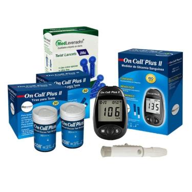 Imagem de Kit : Monitor + 100 Tiras + 100 Lancetas Ocp Ii