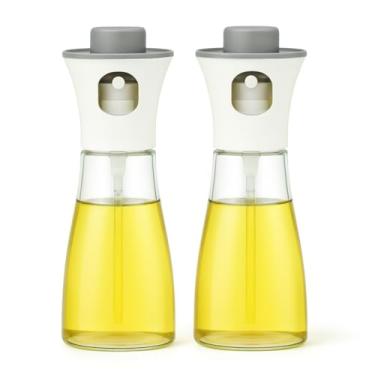 Imagem de Spray Borrifador de Azeite em Garrafa de Vidro Inox para Cozinha, Porta Azeite Porta Oleo Tipo Azeiteiro Galheteiro de Vidro Azeite e Vinagre Dispensing Bottle (Cinza,KIT2)