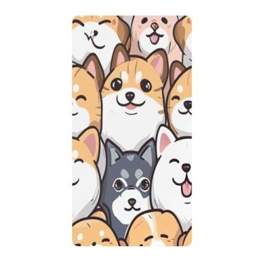 Imagem de Blueangle Lençol de berço padrão para berço infantil - lençol de algodão macio e respirável com desenho animado de cães e gatos (894)