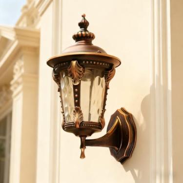 Imagem de Luminária de parede externa à prova d'água, estilo retrô, para corredores, varandas, portas, pátios, jardins e escadas. Soquete espiral E27 (BD-9cun)